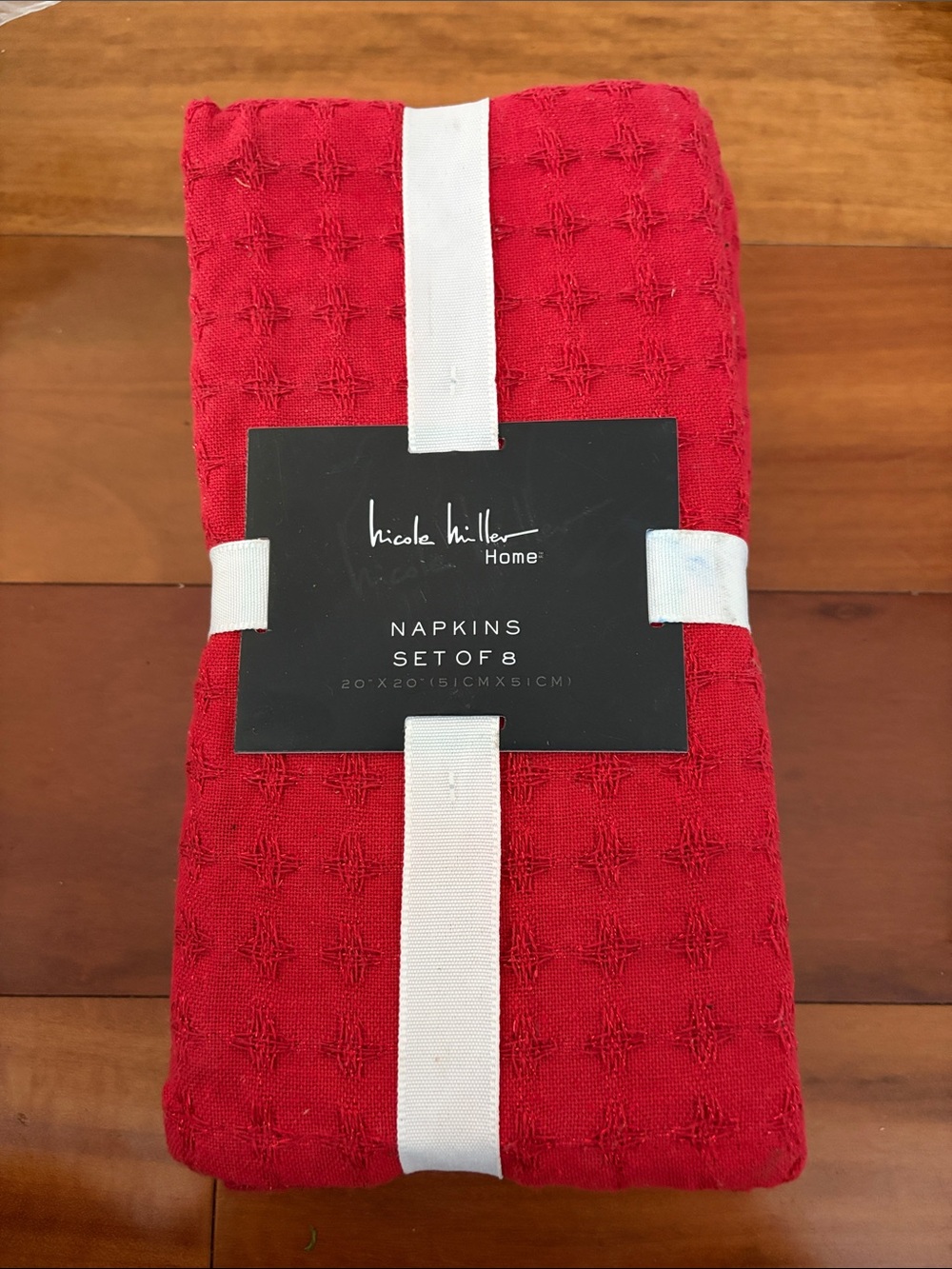 Nicole Miller Home Red Textured Napkins - Set of 8 NEW